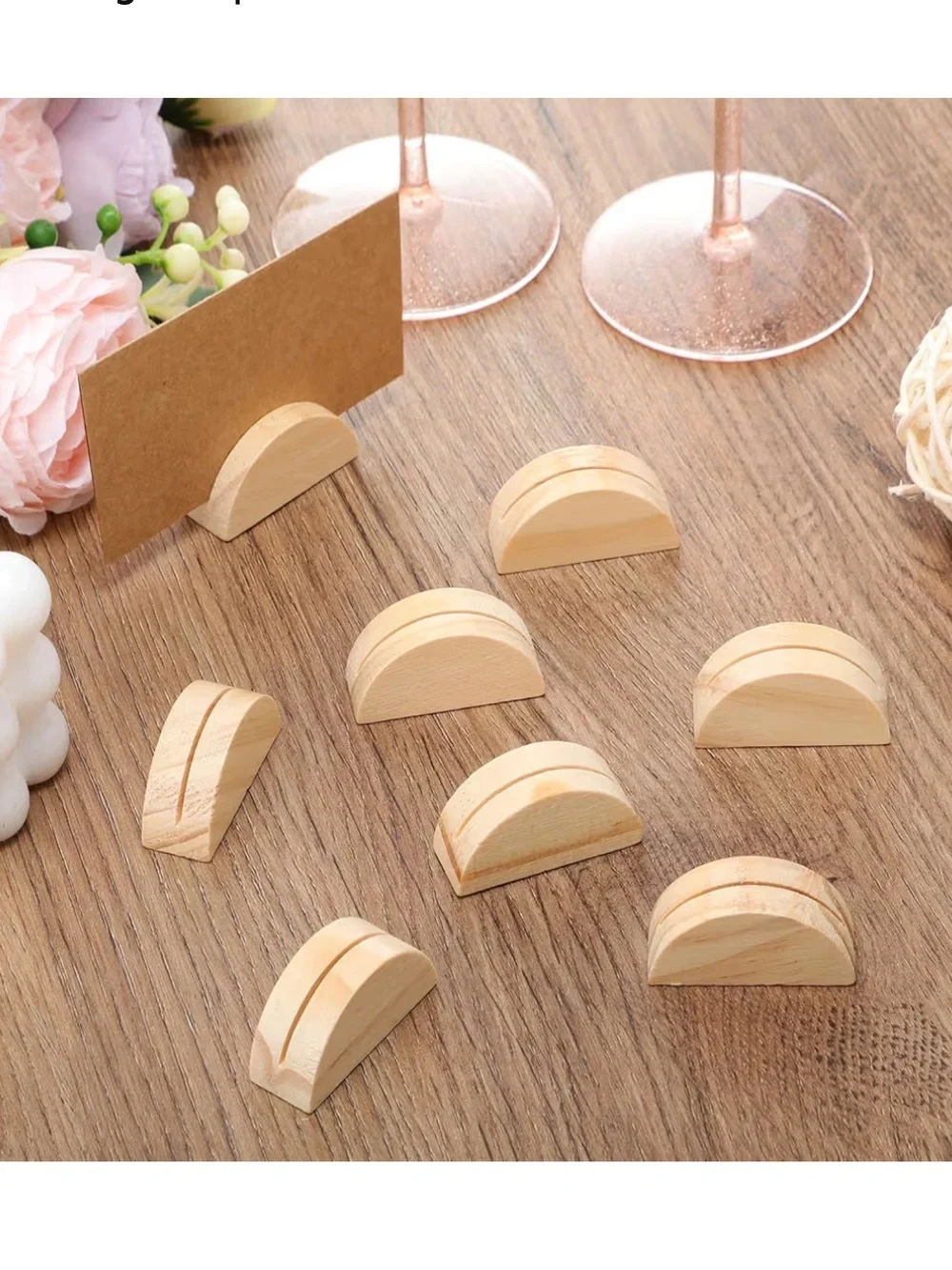 Wood Table Name or Number Stands with Cards - 24pc.